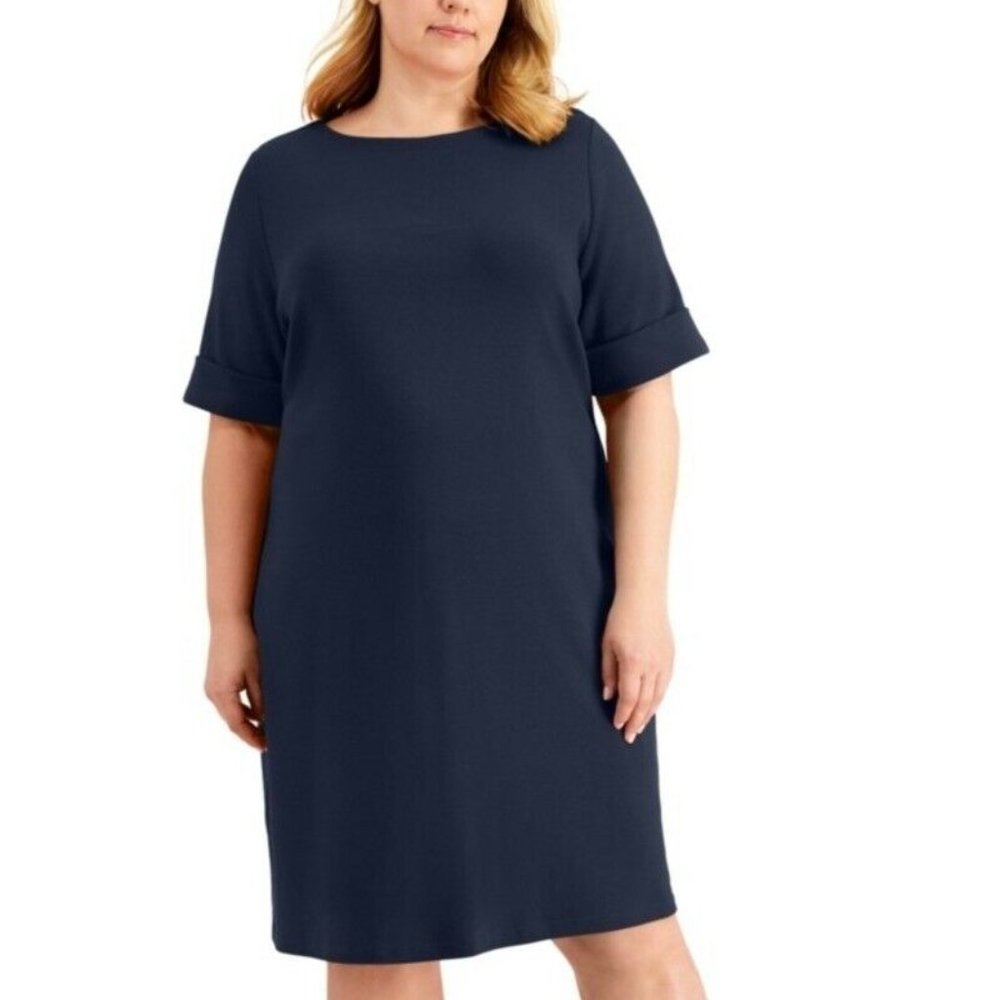 NWT Karen Scott Sport Navy Blue Short Sleeve dress